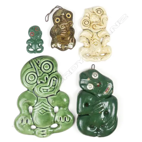 A collection of five various tiki