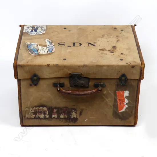 A small canvas covered travelling case