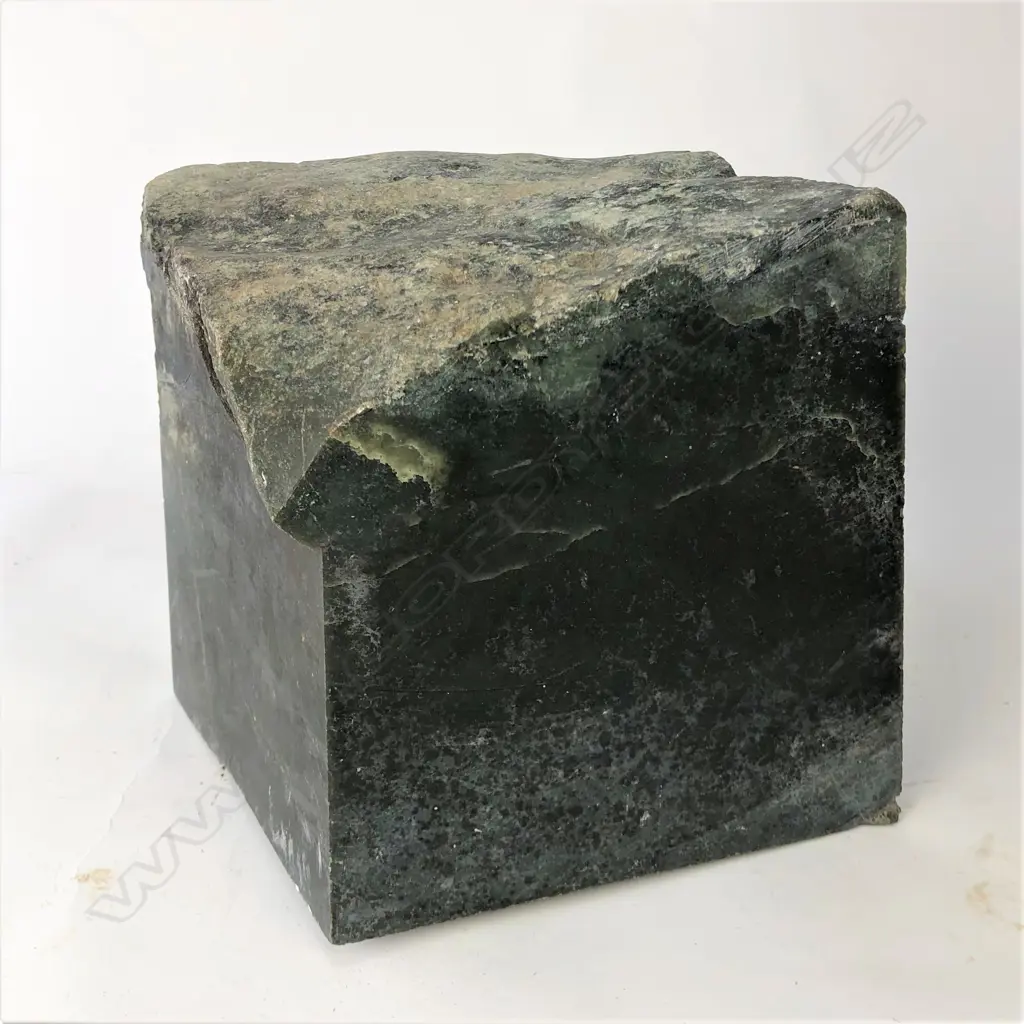 A N.Z. greenstone cut block from a river worn boulder Image 1++