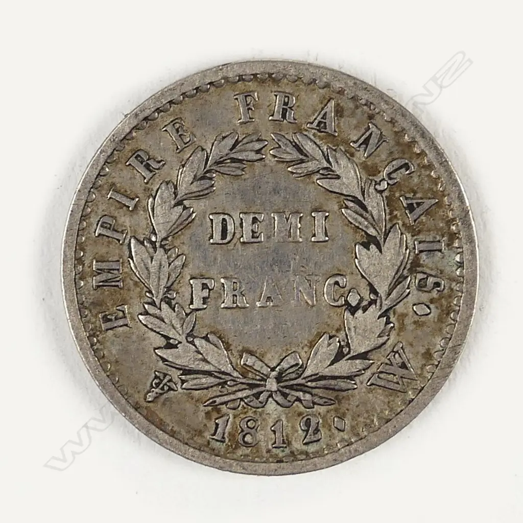 An 1812 Napoleon Bonaparte 1/2 franc Image 1++