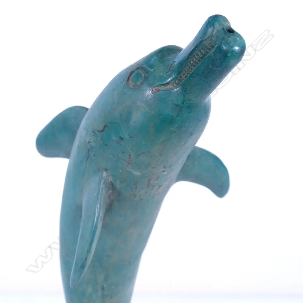 A green patinated bronze dolphin fountain capital Image 1++