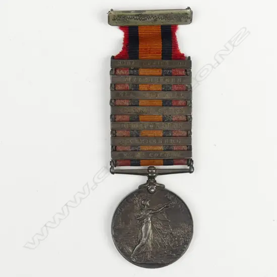 Queens South Africa medal with seven bars
