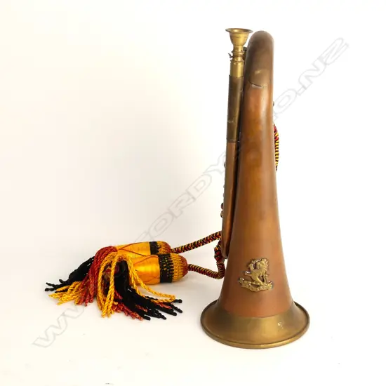 A copper and brass bugle