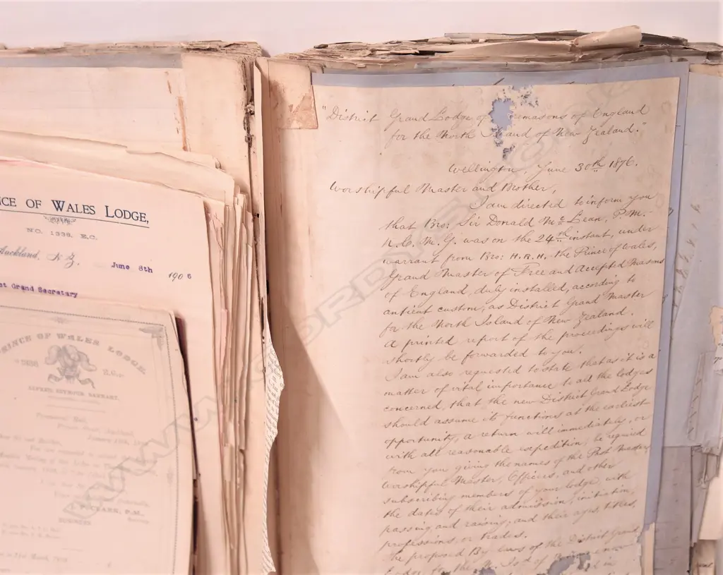 A selection of mainly 19thC documents pertaining to the 'Prince of Wales (Masonic) Lodge' Image 1++