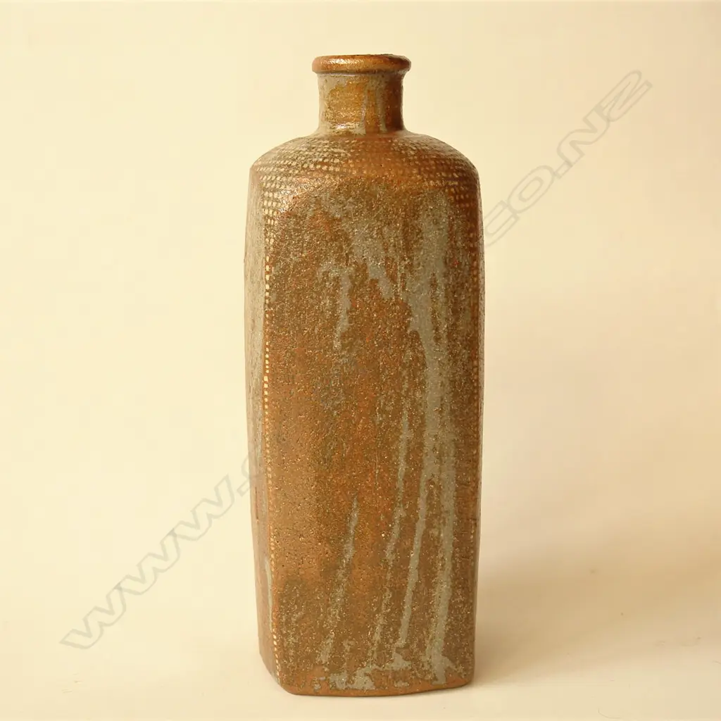 William Marshall (St.Ives) studio pottery tall square bottle Image 1++