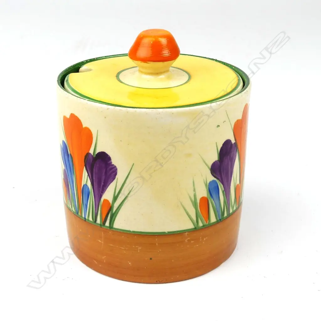 A Clarice Cliff Bizarre honey pot Image 1++