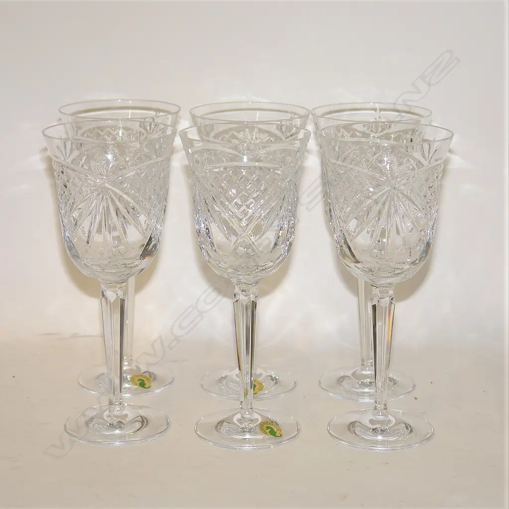 A set of six Waterford crystal wine glasses Image 1++