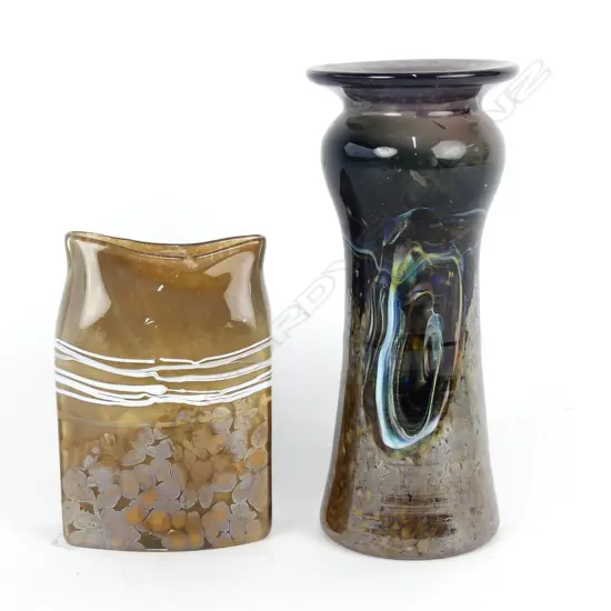 Two art glass vases by Peter Goss