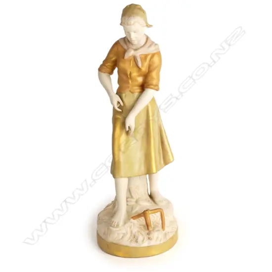 A large Royal Dux china figure of a young woman