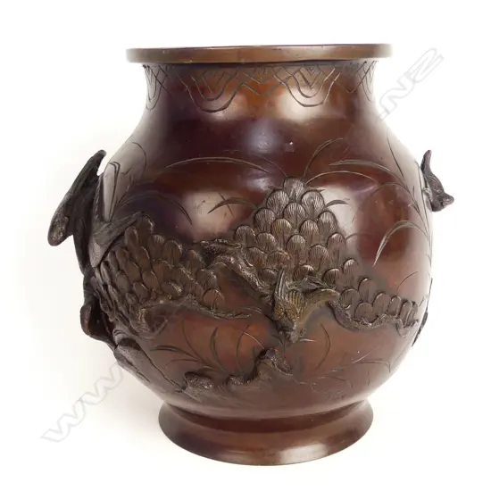 A Japanese Meiji period bronze vase