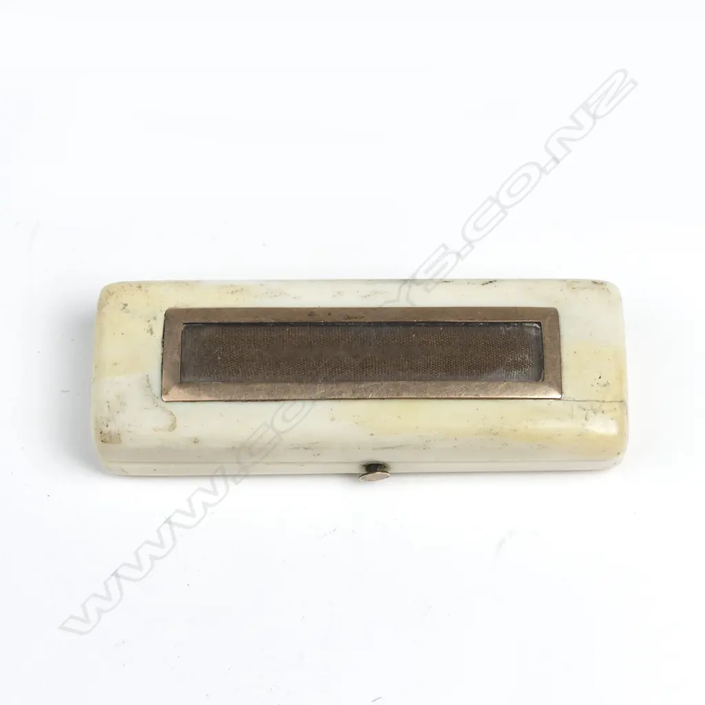 A George III period ivory and 15ct rose gold toothpick holder Image 1++