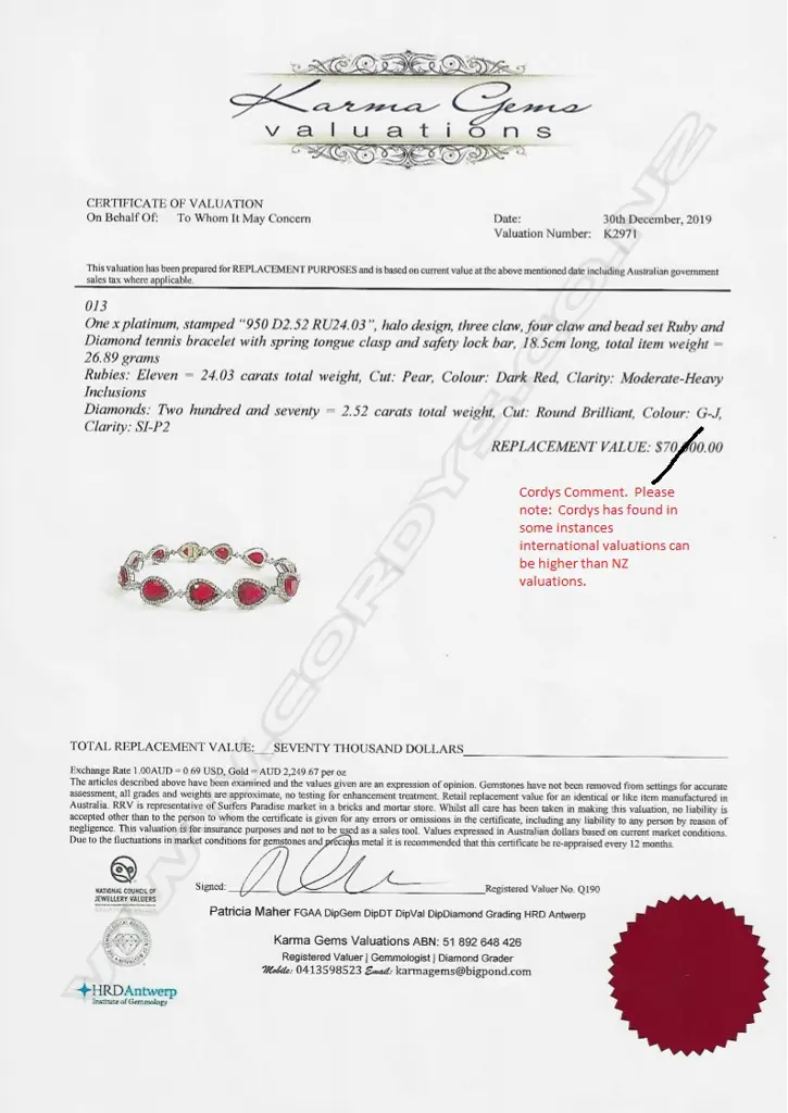 A platinum ruby and diamond bracelet Image 1++