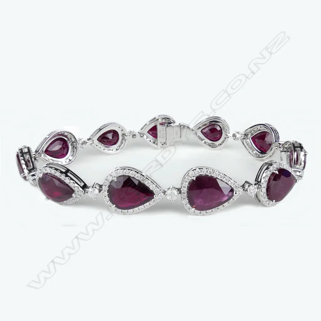 A platinum ruby and diamond bracelet Image 1++