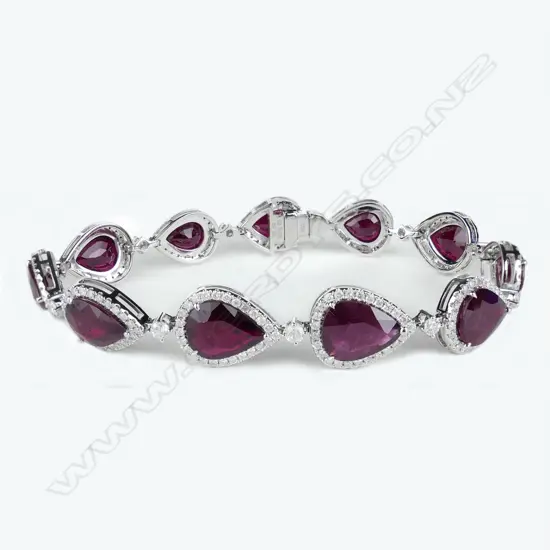 A platinum ruby and diamond bracelet