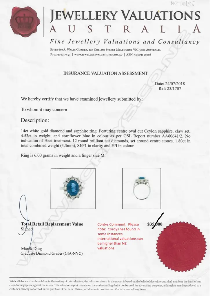 A 14ct white gold sapphire and diamond ring Image 1++