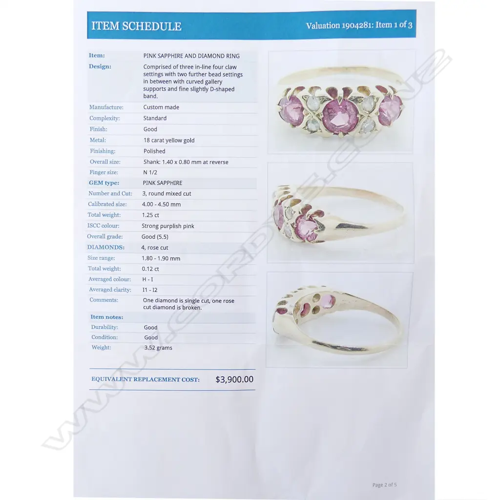 An 18ct gold pink sapphire and diamond ring Image 1++