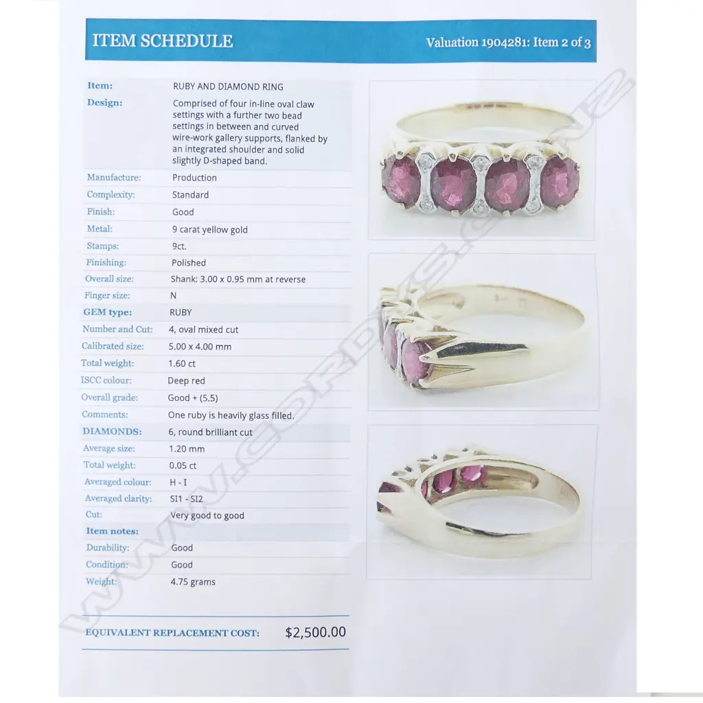 A 9ct gold ruby and diamond ring Image 1++