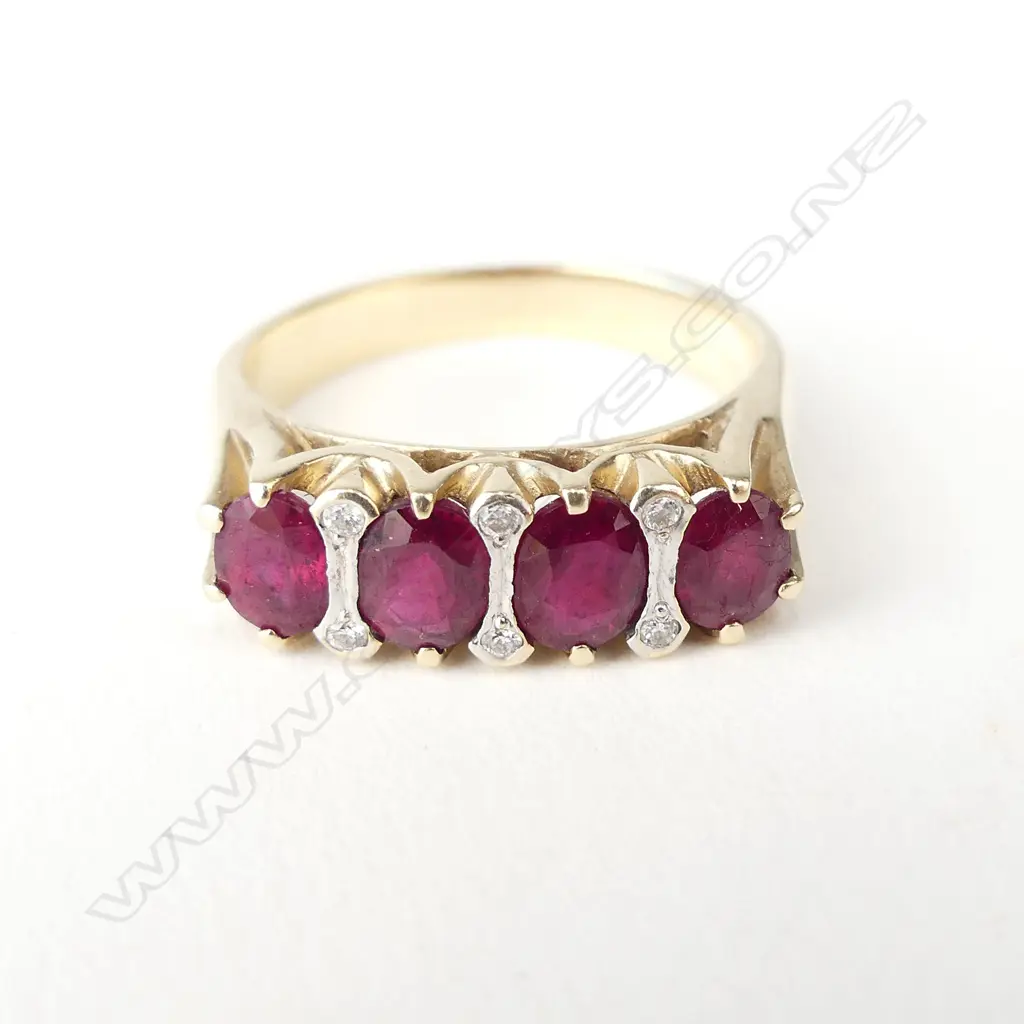 A 9ct gold ruby and diamond ring Image 1++