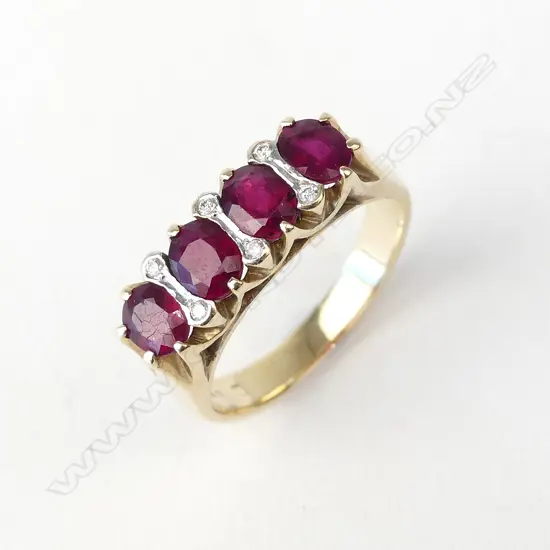 A 9ct gold ruby and diamond ring