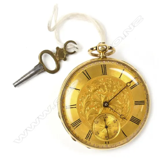 An 18ct. 19thC gent's open face pocket watch