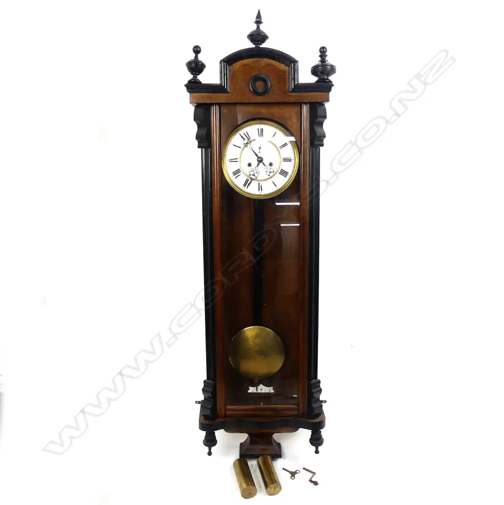 A good 19thC Vienna regulator wall clock Image 1++