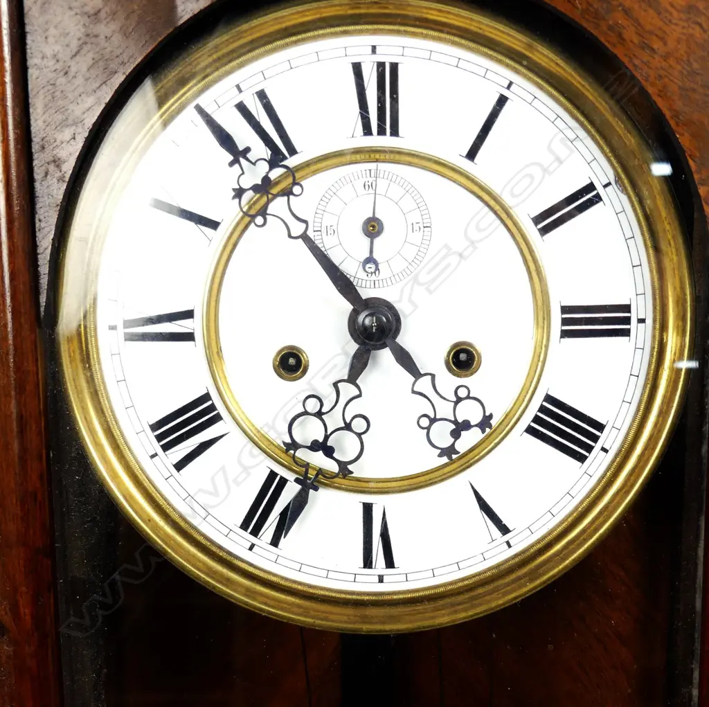 A good 19thC Vienna regulator wall clock Image 1++