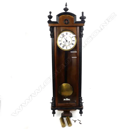 A good 19thC Vienna regulator wall clock