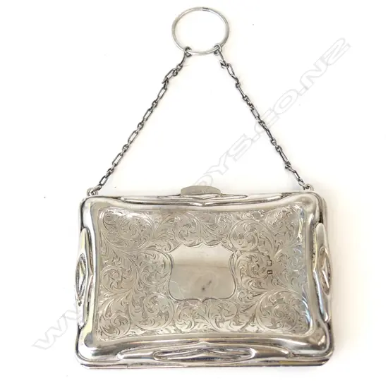 An Edwardian silver lady's card case