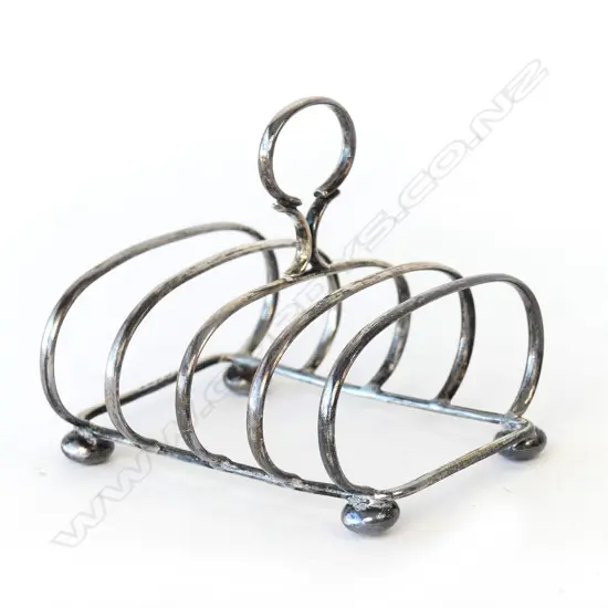 A George V silver small toast rack