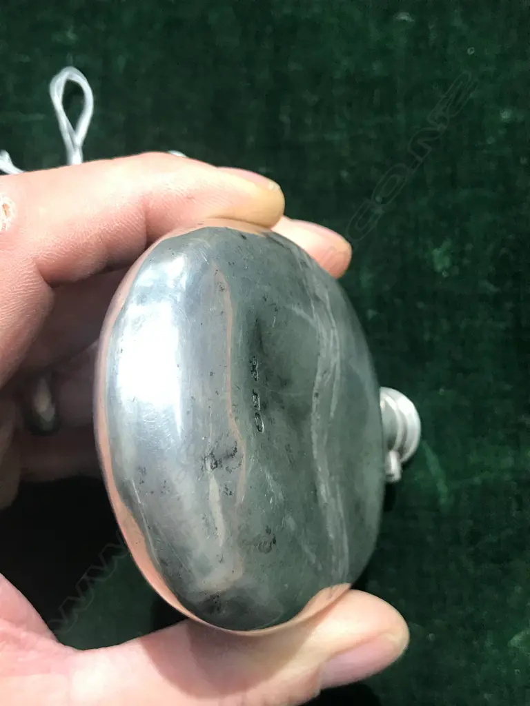 A Victorian hunting themed silver hip flask Image 1++