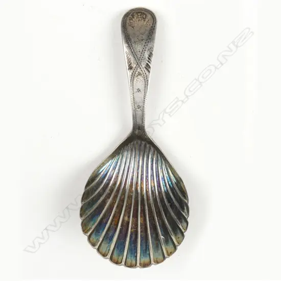 A George III silver caddy spoon