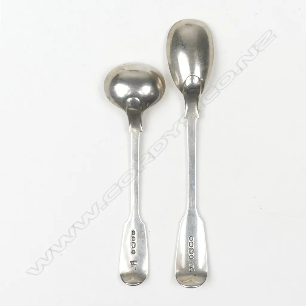 Two Victorian silver condiment spoons Image 1++