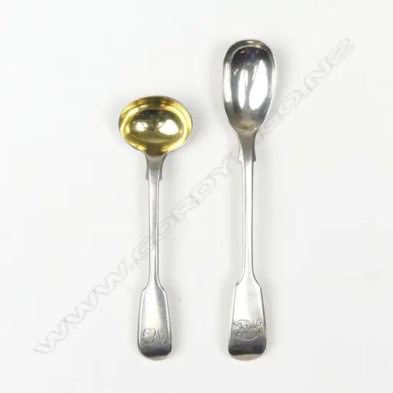 Two Victorian silver condiment spoons
