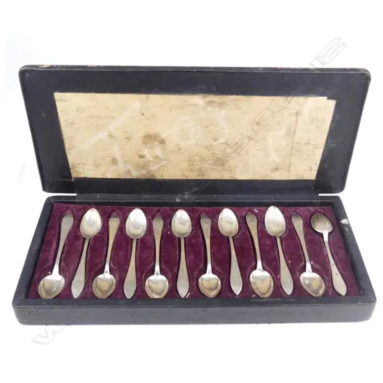 A cased set of Danish silver teaspoons
