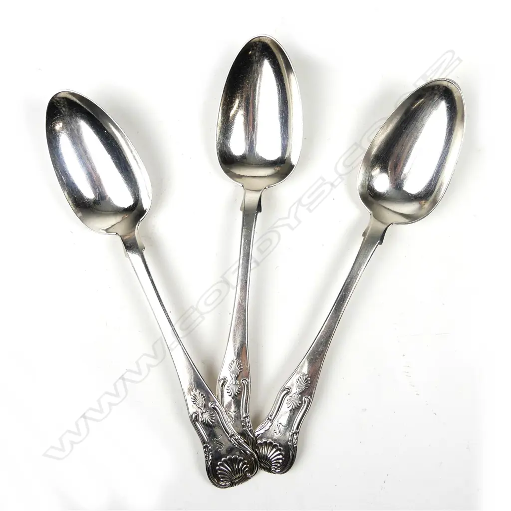 A set of three George III Scottish silver tablespoons Image 1++