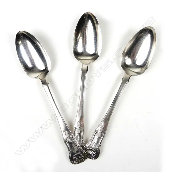 A set of three George III Scottish silver tablespoons