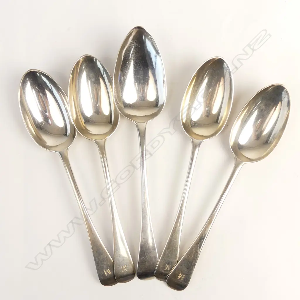Five Georgian silver tablespoons Image 1++
