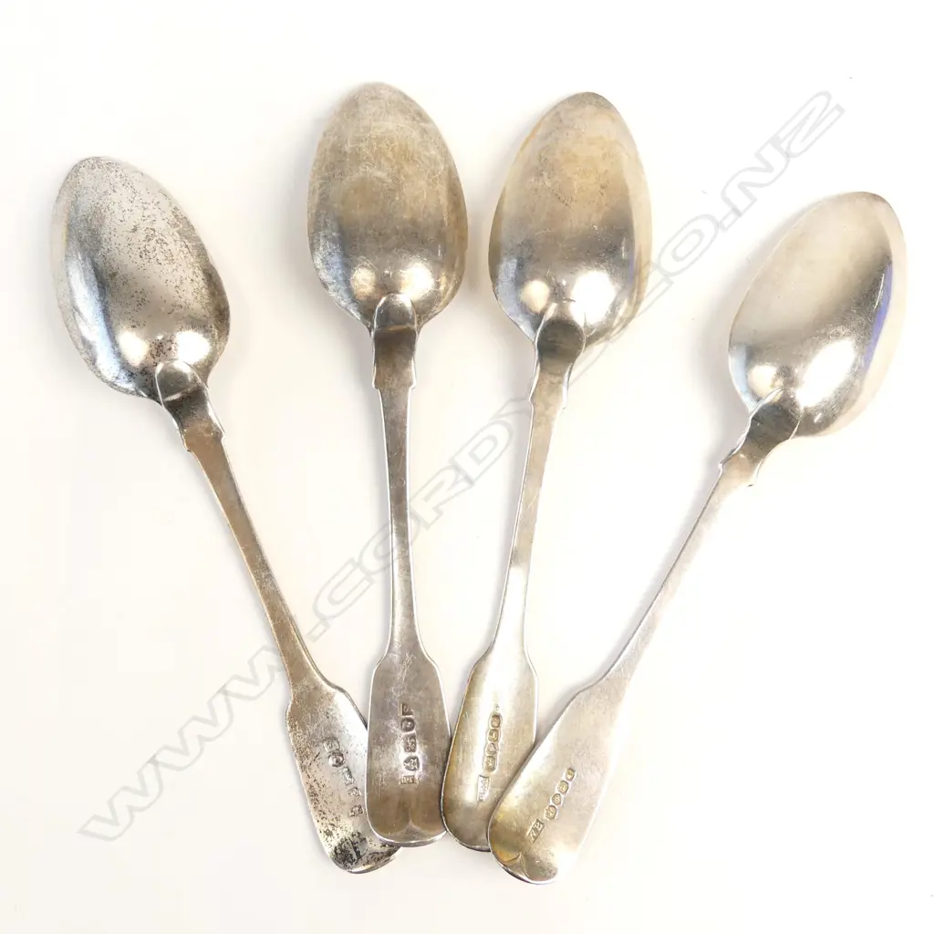 Four Georgian silver tablespoons Image 1++