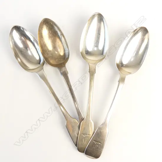 Four Georgian silver tablespoons