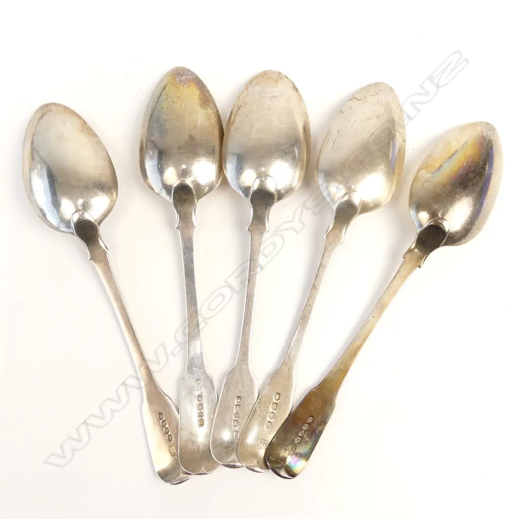 Five Georgian silver tablespoons Image 1++