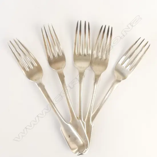 Five Victorian Irish silver forks