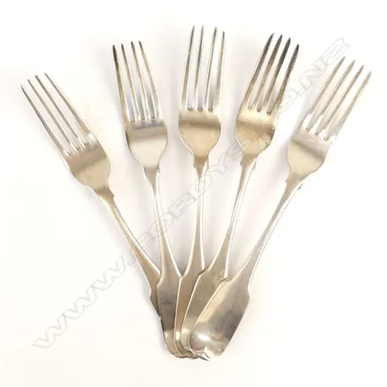 Five George III Irish silver forks