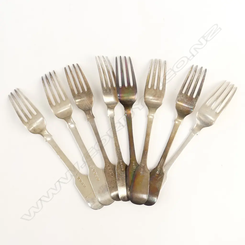Eight Georgian silver forks Image 1++