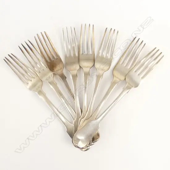 Eight Georgian silver forks