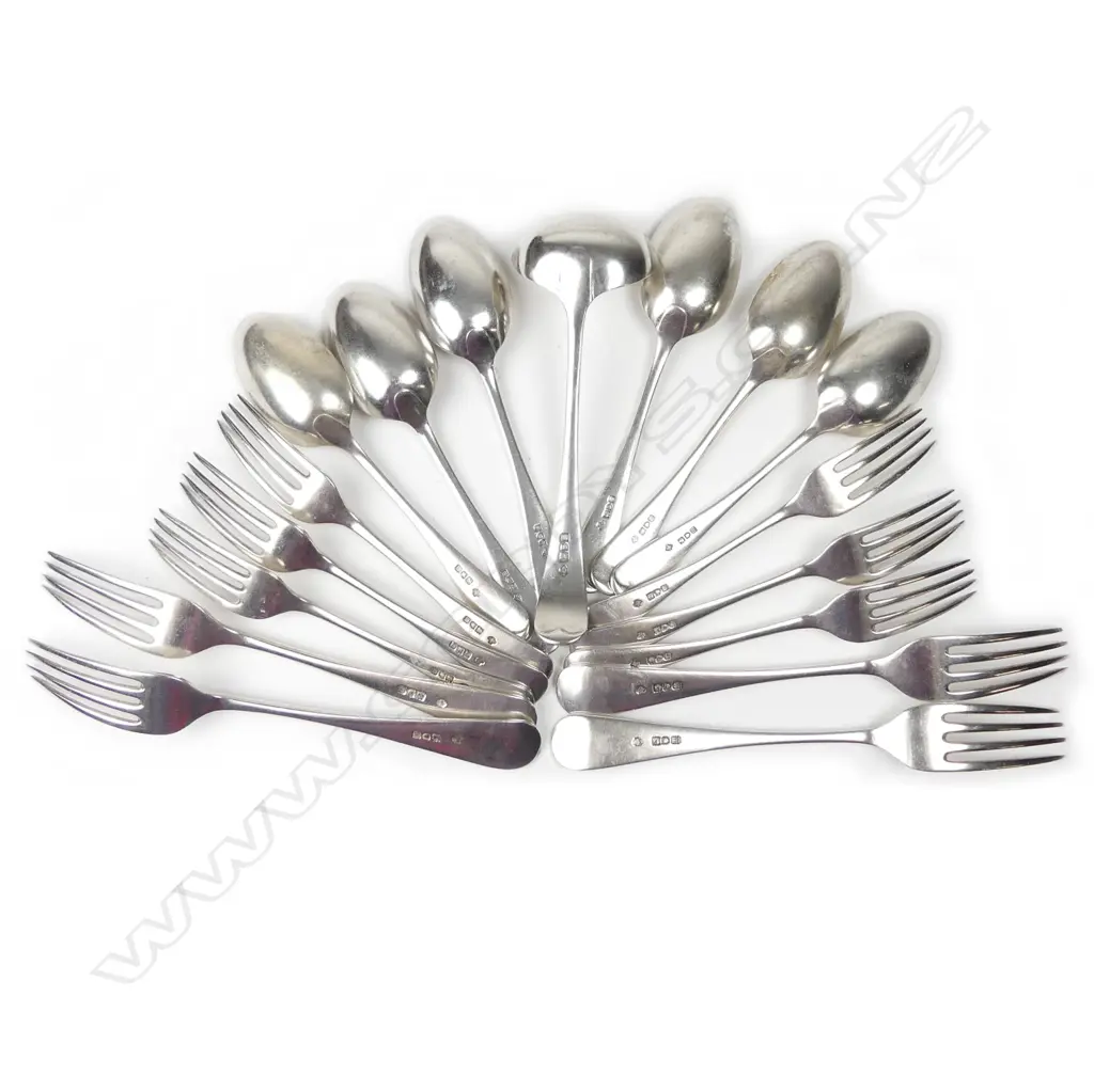 An Edwardian part silver cutlery set Image 1++