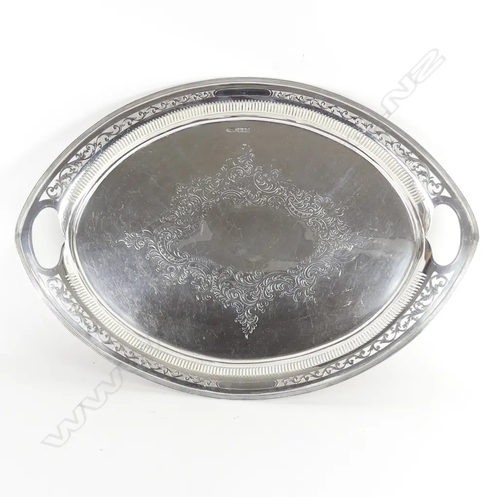 A late Victorian silver tray Image 1++
