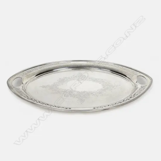 A late Victorian silver tray