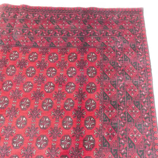 A hand knotted Turkoman carpet