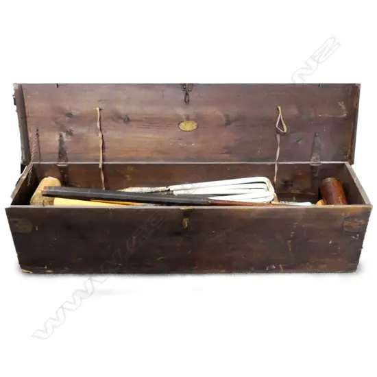 A vintage croquet set