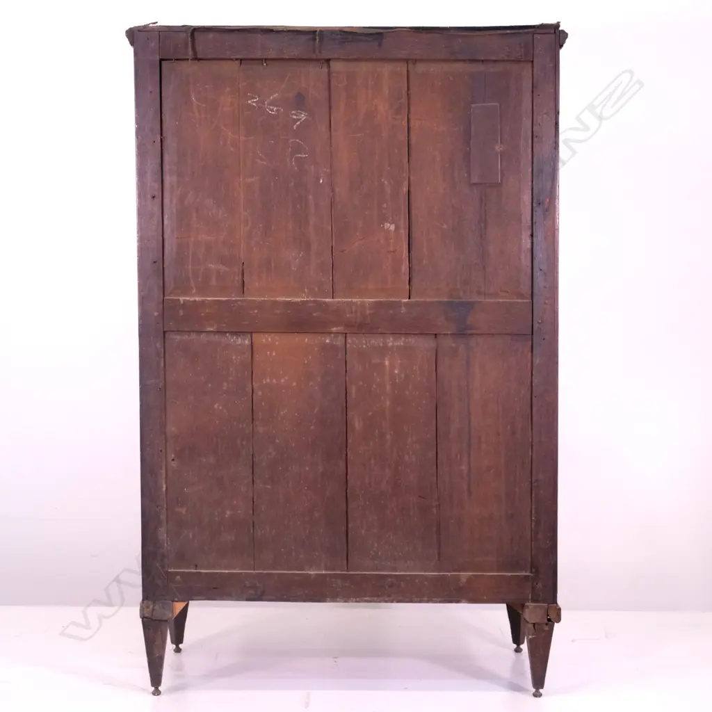 A 19thC continental marquetry inlaid mahogany secretaire a abattant Image 1++